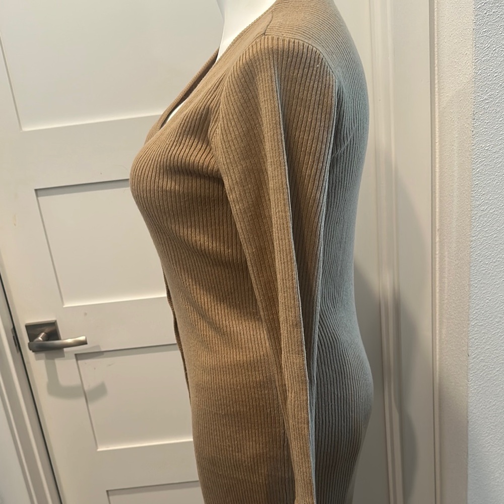 Tan Long Sleeve Button Down Duster - image 5